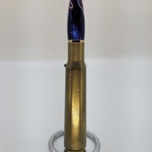 50 Caliber Blue & White Pen