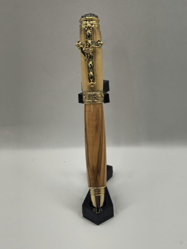 Bethlehem Olive Wood Pen  (Gold) - Image 3