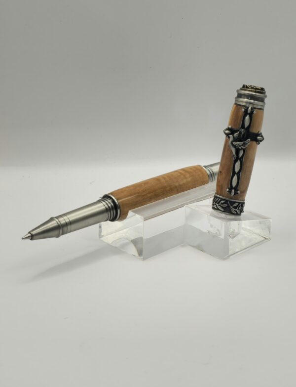Bethlehem Olive Wood Pen  ( Pewter and Brass)
