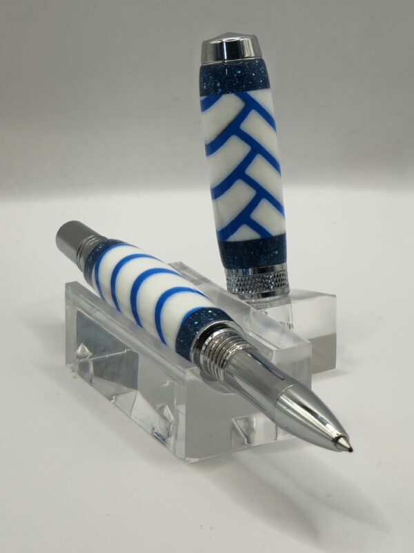Herringbone Blue Pen